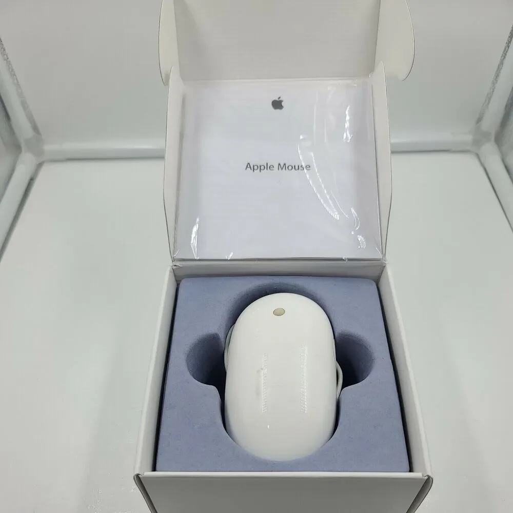 Apple MB112LL/B Optical Wired Mouse With Box - Tested And Works